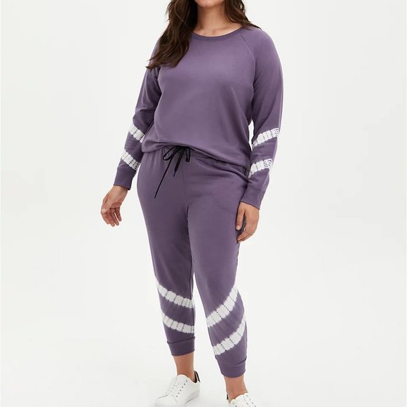 torrid Active Terry Tie Dye Purple Sweatshirt NWOT - Picture 5 of 11